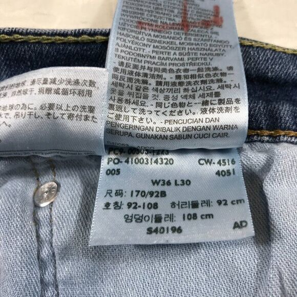 Levi's 505 Men Jeans 36x30 Denim Straight Regular Fit Pockets Medium Wash Casual - Picture 3 of 5